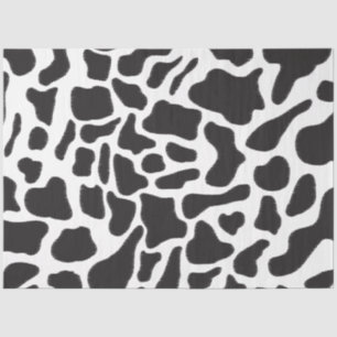 Papier Mousseline Motif animal à tache de vache noire et blanche
