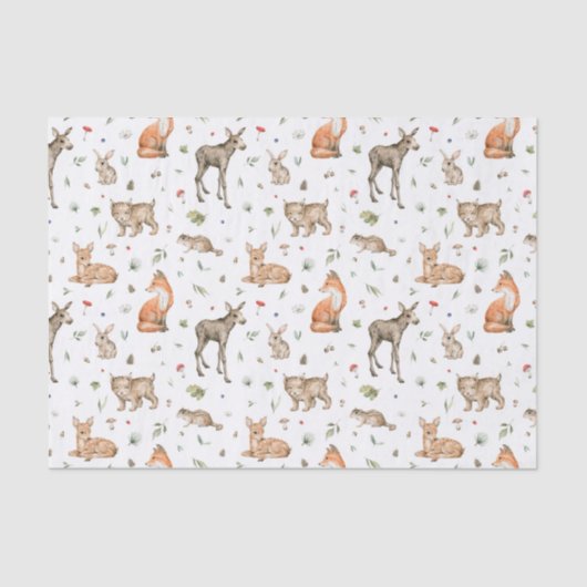 Papier Mousseline Motif animal de bois mou (Recto)