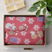 Papier Mousseline Motif animal de bois Rouge Joyeux Noël (Cadeau)