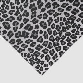 Papier Mousseline Motif animal de léopard de neige blanc noir (Détail)