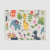 Papier Mousseline Motif animal Jungle Pastel Leaf (Recto)