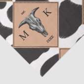 Papier Mousseline Motif animal noir et blanc Vache tache Monogramme (Détail)