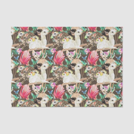 Papier Mousseline Motif animal tropical (Recto)