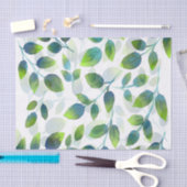 Papier Mousseline Motif Aqua Green Leaf (Artisanat)