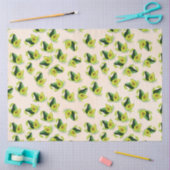 Papier Mousseline Motif Aquarelle Avocados Vert (Artisanat)