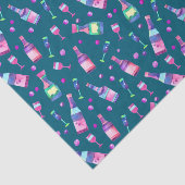 Papier Mousseline Motif aquarelle d'alcool | Sarcelle foncée (Détail)