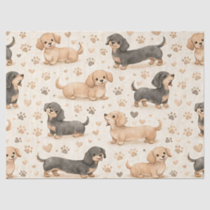 Papier Mousseline Motif aquarelle de chiot adorable (1)