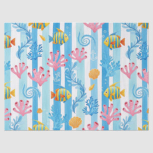 Papier Mousseline Motif aquarelle nautique rétro (11)