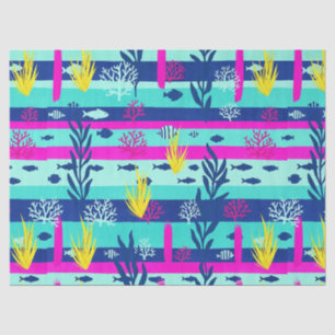 Papier Mousseline Motif aquarelle nautique rétro (5)