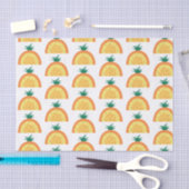 Papier Mousseline Motif arc-en-ciel ananas, jaune et orange (Artisanat)