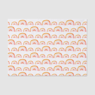 Papier Mousseline Motif arc-en-ciel aquarelle orange bohème