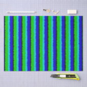 Papier Mousseline Motif arc-en-ciel bleu vert abstrait 3D (Artisanat)