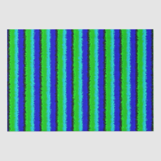 Papier Mousseline Motif arc-en-ciel bleu vert abstrait 3D (Recto)