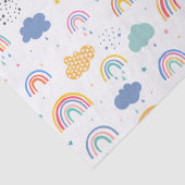 Papier Mousseline Motif arc-en-ciel coloré (Détail)