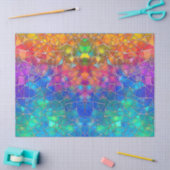 Papier Mousseline Motif arc-en-ciel en verre tendu (Artisanat)