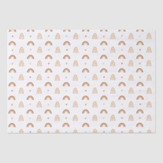Papier Mousseline Motif arc-en-ciel moderne Boho rose neutre (Recto)