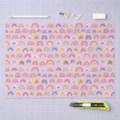 Papier Mousseline Motif arc-en-ciel rose (Artisanat)