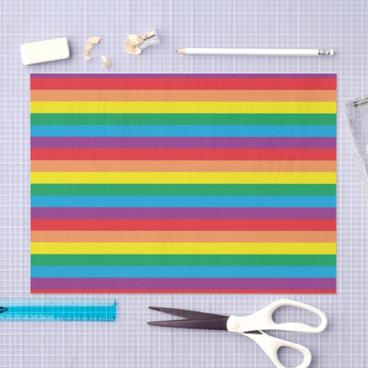 Papier Mousseline Motif arc-en-ciel simple (Artisanat)