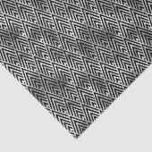 Papier Mousseline Motif Art déco argenté et diamant noir (Détail)