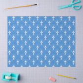 Papier Mousseline Motif art déco bleu et blanc (Artisanat)