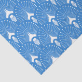 Papier Mousseline Motif art déco bleu et blanc (Détail)
