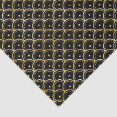 Papier Mousseline Motif Art déco Gold et Black Circles (Détail)