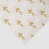 Papier Mousseline Motif art déco or et blanc (Détail)