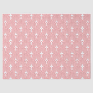 Papier Mousseline Motif art déco rose et blanc