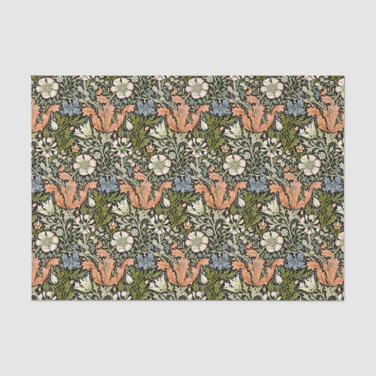 Papier Mousseline Motif Art Nouveau floral de William Morris Compton (Recto)