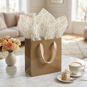 Papier Mousseline Motif artistique abstrait de vagues funky rétro ch
