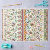 Papier Mousseline Motif asiatique floral clair (Artisanat)