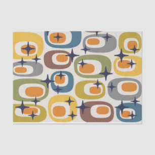 Papier Mousseline Motif atomique moderne du milieu du siècle