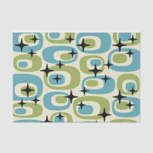 Papier Mousseline Motif atomique moderne du milieu du siècle
