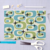 Papier Mousseline Motif atomique moderne du milieu du siècle (Artisanat)