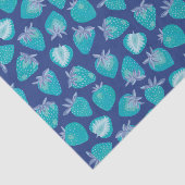 Papier Mousseline Motif aux fraises bleues (Détail)