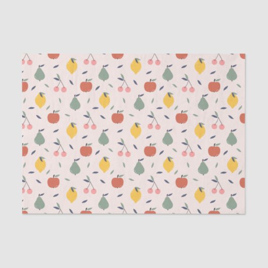 Papier Mousseline Motif aux fruits mignons (Recto)