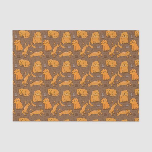 Papier Mousseline Motif avec des chats (Recto)