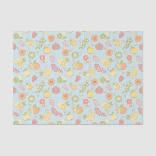 Papier Mousseline Motif avec des fruits et des baies (Recto)