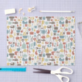 Papier Mousseline Motif avec des icônes de cuisine (Artisanat)