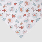 Papier Mousseline motif avec des oiseaux de bande dessinée (Détail)