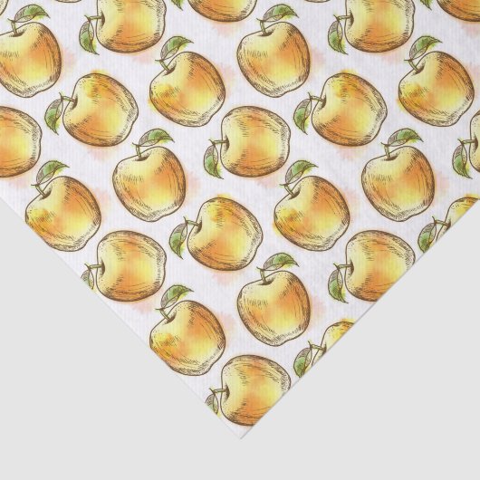 Papier Mousseline Motif avec la pomme jaune (Détail)