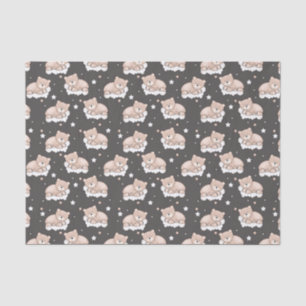 Papier Mousseline motif avec le petit sommeil d'ours