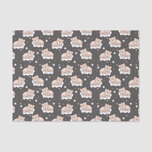 Papier Mousseline motif avec le petit sommeil d'ours (Recto)