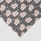 Papier Mousseline motif avec le petit sommeil d'ours (Détail)