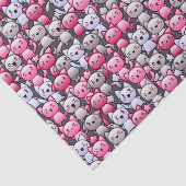 Papier Mousseline motif avec les chats mignons 2 de griffonnage de (Détail)