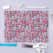 Papier Mousseline motif avec les chats mignons 2 de griffonnage de (Artisanat)