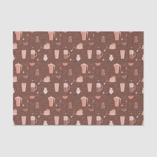 Papier Mousseline Motif avec les éléments relatifs de café (Recto)