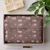 Papier Mousseline Motif avec les éléments relatifs de café (Cadeau)
