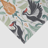 Papier Mousseline Motif avec pic-blanc à bec ivoire (Détail)