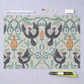 Papier Mousseline Motif avec pic-blanc à bec ivoire (Artisanat)